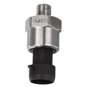 AUTEX 200 Psi Pressure Transducer Sender Sensor with Connector Harness 1/8-27 NPT Thread Stainless Steel Fuel Pressure Sensors Compatible with Oil Fuel Air Water Diesel Gas