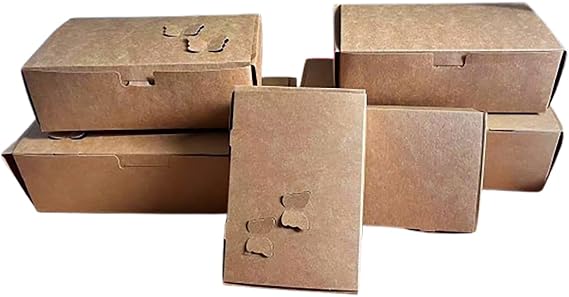 Fried chicken packing box 25 a group,large,small,medium three specifications,Kraft paper box fried snacks,Oil-proof takeout box. (25, kraft paper ordinary, medium (6.94.72.2inch))