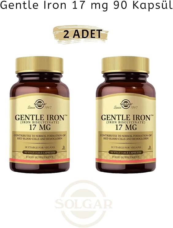 Solgar Gentle Iron 17 mg 90 Kapsül, 2 Adet
