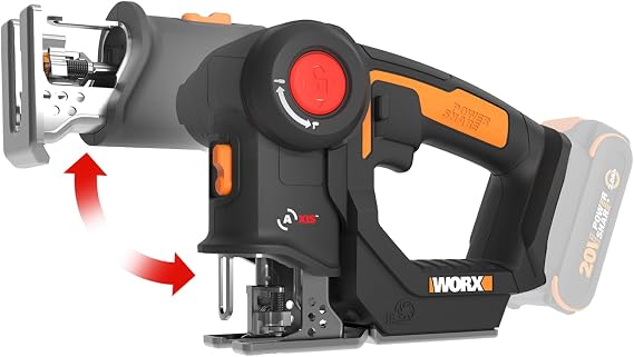 WORX Cordless Reciprocating Saw & Jigsaw, 20V 3/4-Inch 2-in-1, WX550L.9
