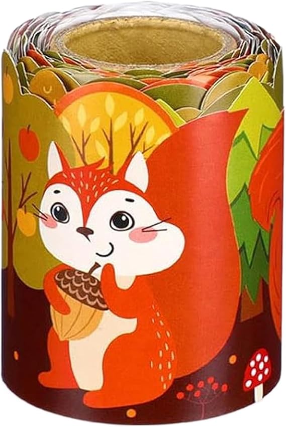 Wavy Pumpkin Sticker Rolls Autumn Preschool and Home Decoration