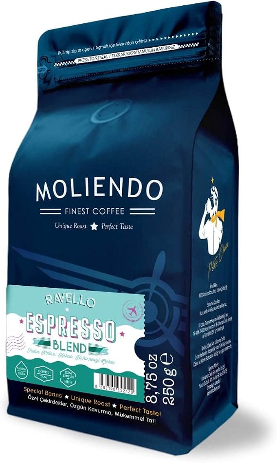 Moliendo Finest Coffee Ravello Espresso Blend Coffee (Core) 250 g