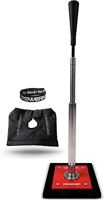 PowerNet Pro Softball & Baseball Batting Tee, 25-45 Inch Adjustable Height, Universal Baseball Tee for Hitting Drills, Includes Sandbag Pro for Added Stability