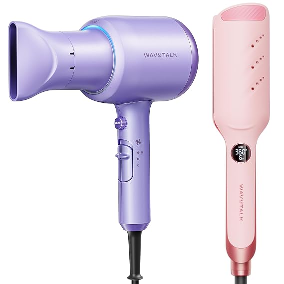 Wavytalk Blown Away Ionic Hair Dryer Purple, Wavytalk Power Wave Hair Crimper