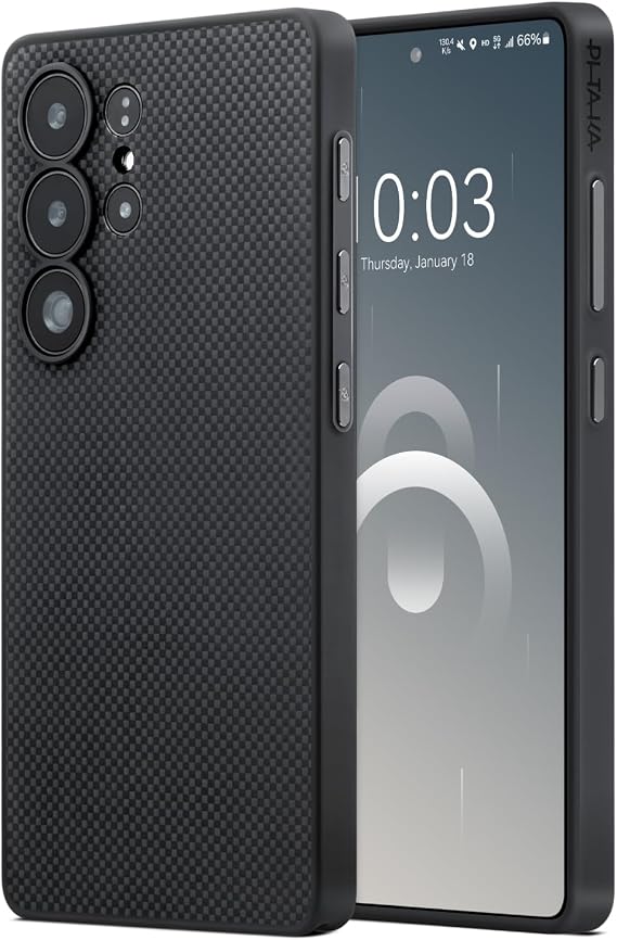pitaka for S25 Ultra Case 6.9 with NFC, Protective, Cairn Case-Black/Grey