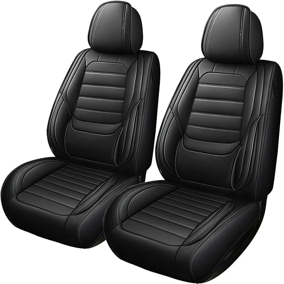 Leather Car Seat Covers for Acura TSX 2004-2014, 2PCS Luxury Premium Waterproof Breathable Airbag Compatible Car Front Seat Protector, Soft Interior Seats Cover for Cars (Black)