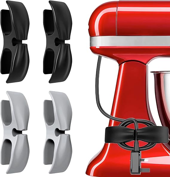 Cord Organizer for Kitchen Appliances - 4pack Adhesive Cord Winder Wrapper Holder Cable Organizer for Small Home Appliances Cord Keeper on Stand Mixer,Blender,Coffee Maker,Pressure Cooker