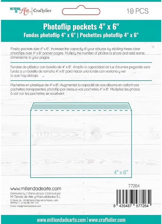 Craftelier - Clear Plastic Photoflip Sleeves | Perfect Accessory to Increase Photo Album Capacity | Includes 10 Sleeves of Size 4" x 6" (10.16 x 15.24 cm)