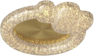 Gold Ceiling Light Fixture 60W, 19.7 Inch LED Flush Mount Ceiling Light for Bedroom, Kitchen, Bathroom, Hallway,Dimmable Close to Ceiling Light Fixture