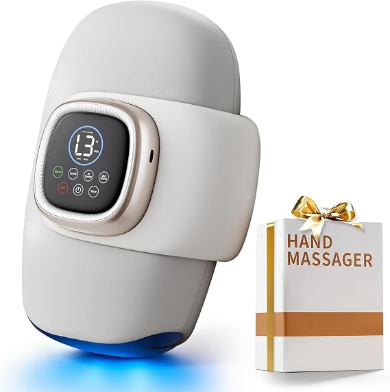 Hand Massager with Heat and Compression, Cordless Electric Hand & Wrist Massager for Arthritis & Carpal Tunnel Relief, 3 Modes, Rechargeable Gray