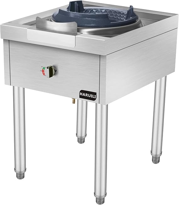 Commercial Gas Stove, Commercial LP Gas Stove Outdoor Wok Burner Crawfish Cooker Propane Stove Cooktop Chinese Cooking- Restaurant Equipment, 75,000 BTU