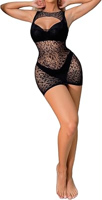 Womens Fishnet lace Dress,one Size Exotic Dancewear for Women Clubwear