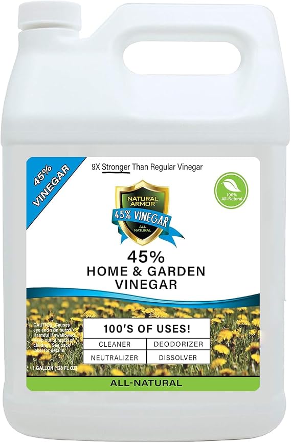 45% Vinegar Industrial Strength Concentrate (128 Oz Gallon, Refill) | Industrial Strength Multi-Purpose Vinegar, 9X Stronger Than Household Vinegar, for Home, Garden & Outdoor Cleaning