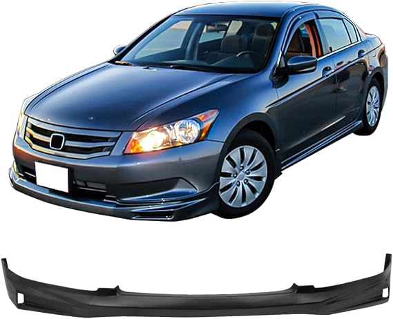 Front Bumper Lip Compatible with 2008-2010 Honda Accord Sedan l4 Only, PU Splitter Spoiler Valance Chin Diffuser Body kit by IKON MOTORSPORTS, 2009