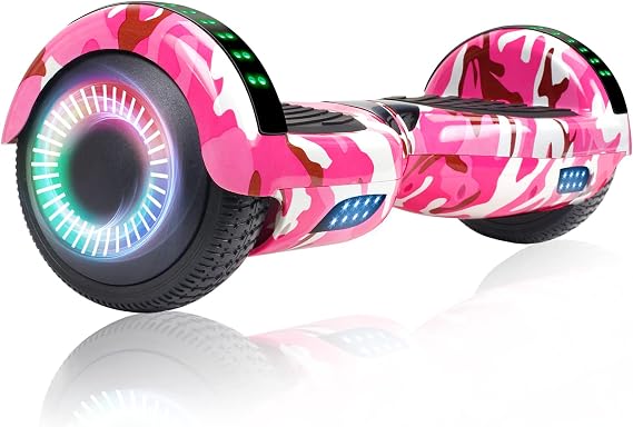 SISIGAD Scooters for Kids Ages 7-12, with Built-in Bluetooth Speaker and 6.5" Colorful Lights Wheels, Safety Certified Self Balancing Scooter