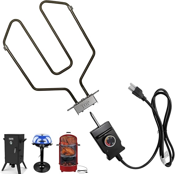 1650W Electric Smoker Heating Element Adjustable Thermostat Controller | Universal, Fits for Brinkman, Cuisinart, Char-Broil, Dyna-Glo, Smoke Hollow, Masterbuilt and Charcoal to Electric Smokers