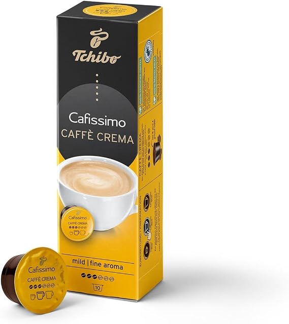 Tchibo Cafissimo Coffee Caffè Crema soft coffee capsules, 10 pieces (coffee, soft flavored soft), sustainable and fair trade