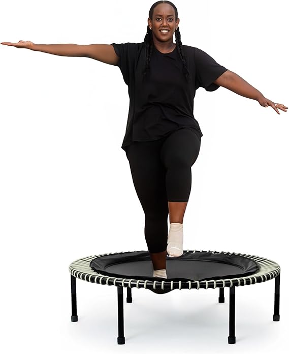 bellicon Mini Trampoline | Bungee Suspension up to 260 lbs | Indoor Fitness Rebounder for Adults | Screw-in Legs