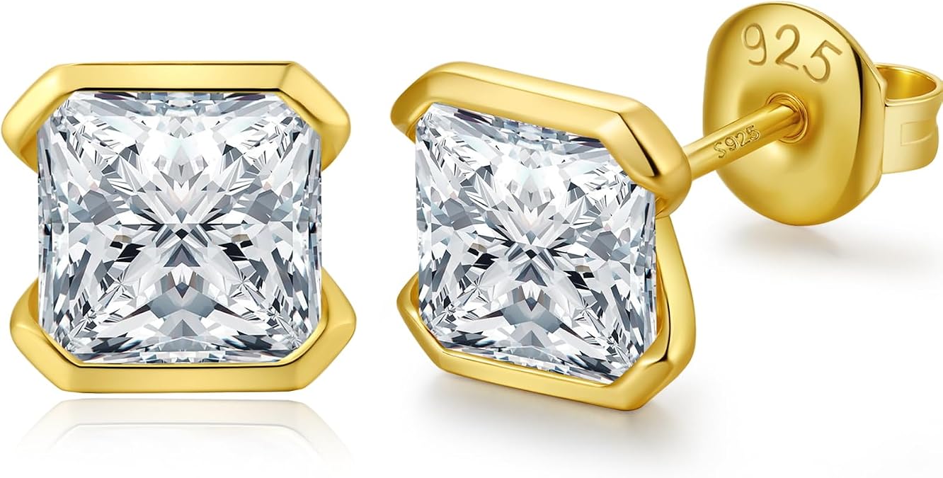 Brilliant Heart-cut/Oval-cut/Trillion-cut/Cushion-cut/Emerald-cut/Marquise-cut Stud, 925 Sterling Silver Cubic Zirconia Stud Earrings for Women Men