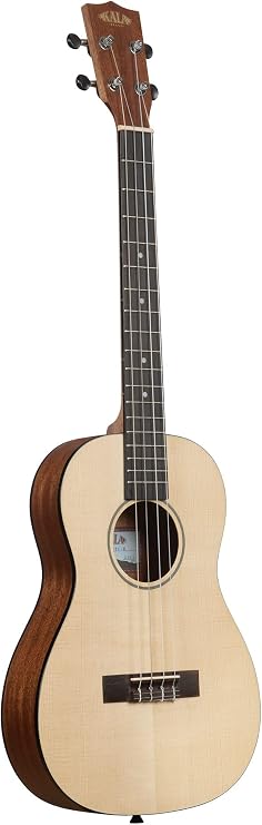 Kala KA SSTU B Solid Spruce Top Mahogany Travel Baritone Ukulele with Bag