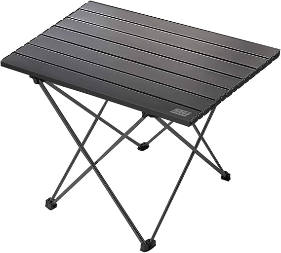 HAEGS Full Aluminum Folding Camping Table, Easy Portable Compact Outdoor Ultra Light Camping Table Medium Size - Black for Picnic, BBQ, Fishing, Nature Activities, Beach
