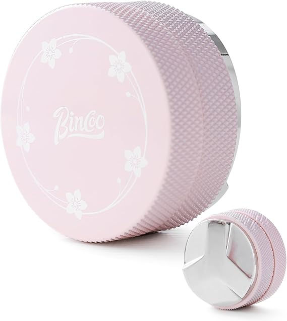 Pink 58mm Coffee Distributor & Tamper, Espresso Hand Tamper Tool Fits 58mm Portafilters, Adjustable Depth Coffee Tamper and Leveler
