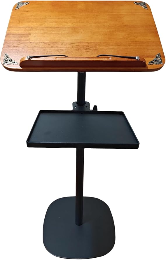Quran Prayer Stand | Adjustable height/angle protects neck/back, storage tray, magnifier & clips, compact, foldable, tool-free
