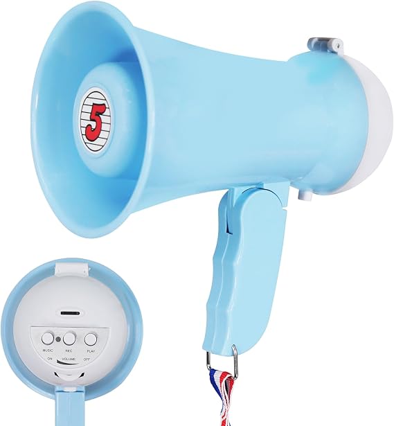 5 CORE Megaphone Bullhorn Speaker 15W Mini Battery Power Bull Horn w Siren 400 Yard Range