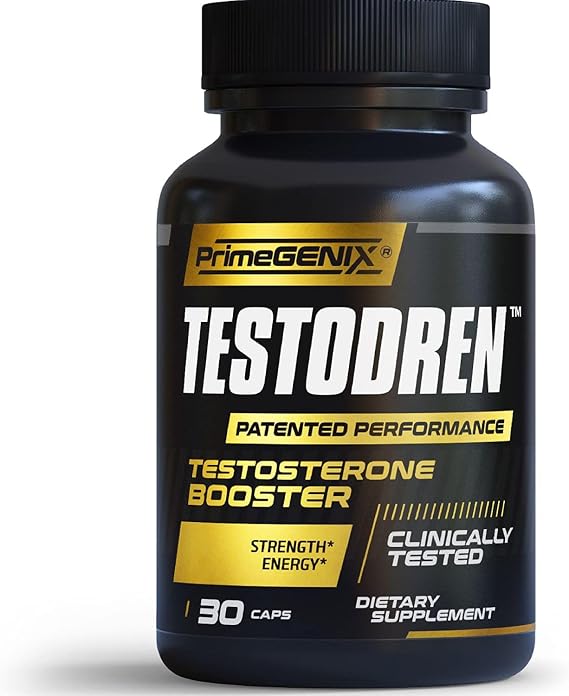 PrimeGENIX Testodren Advanced Testosterone Booster for Men Natural Stamina, Endurance, Energy & Strength Enhancing Supplement Lean Muscle Builder Sports Nutrition Testosterone Booster