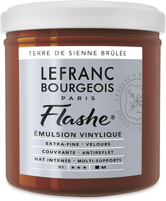 Lefranc Bourgeois Flashe Vinyl Paint - Burnt Sienna, 125 ml jar