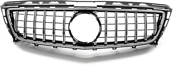 Car Racing Grills Front Grille Upper Bumper Hood Mesh Compatible with Benz CLS Class W218 2011-2014 CLS350 CLS500(Silver Pair)