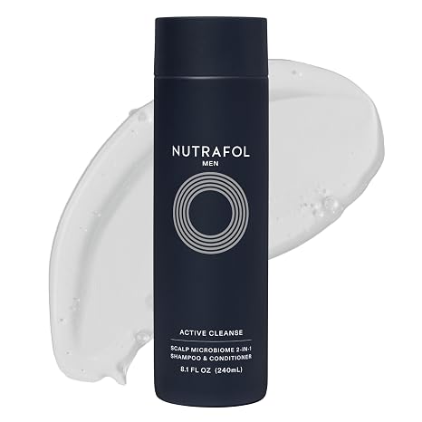 Nutrafol Men's 2-in-1 Shampoo and Conditioner for Thinning Hair, 8.1 Fl Oz | Physician Formulated 2-in-1 Shampoo and Conditioner, Cleanses, Hydrates, and Visibly Improves Hair Volume & Strength