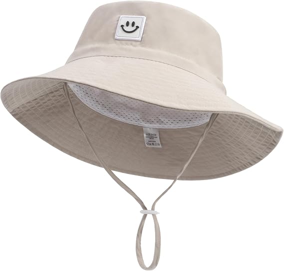Baby Sun Hat Smile Face UPF 50+ Toddler Bucket Hat for Boys Girls 0-7 Years