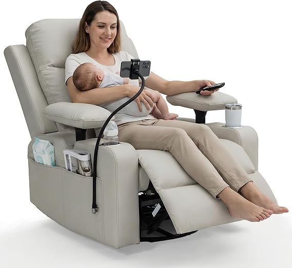 HRVEOCEI Power Glider Chair for Nursery Rocker, USB, Remote Control