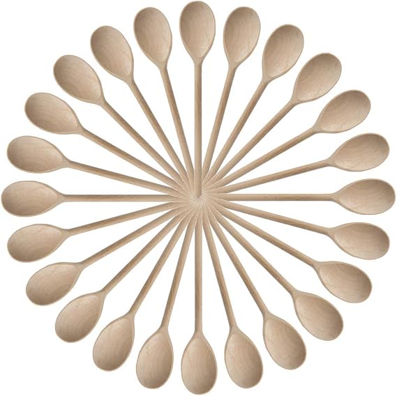 Kitchen Wooden Spoons Mixing Baking Serving Utensils Puppets 12 inch - Set of 24 ROUNDSQUARE