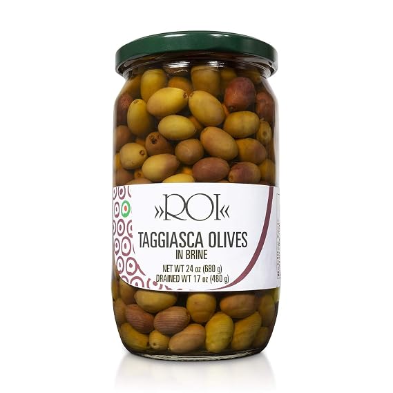ROI Taggiasca Olives in Brine, Whole Italian Olives - 17.6 oz