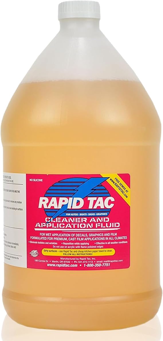 Application Fluid 128 oz (1 Gallon) | Aids in Bubble-Free Application | Re-Positionable Formula | Bonds in as Little as 90 Seconds | Use for Vinyl Wraps, Decals, and Stickers