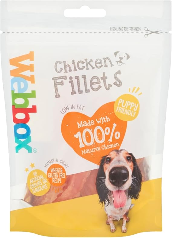Webbox Chicken Fillets Dog Treats, 100g