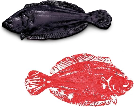 Nasco 9714343 Gyotaku Fish, Replica Rubber Stamp, Flounder, 13-1/2 in. L x 6-1/2 in. W