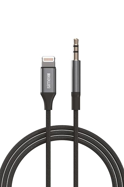 Simex Iphone Lightning To 3.5mm Kumaş Örgülü Aux Ses Kablosu Stereo Destekli