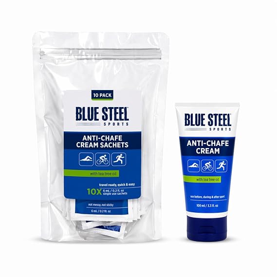 Anti-Chafe Bundle 100ml Tube + 10 Pack of Single-Use Sachets | Running, Cycling & Sports