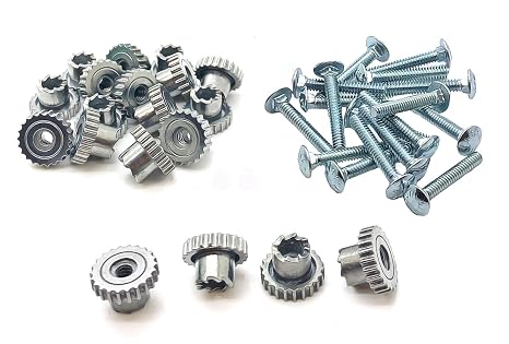 Self Locking Pet Carrier Metal Fasteners - 20 Pack - Replacement Doskocil Nuts Bolts (Medium 1-1/4 inch)