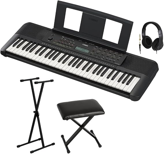 Yamaha PSR-E283 Keyboard 61 Keys Stand Chair Headphone Set for Yamaha