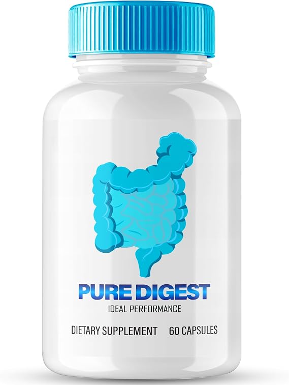 Pure Digest Capsules, Gut and Digestive Support Supplement Pills - Extra Strength, PureDigest All Natural Gut & Digestive Health, Pure Digest Pills Overall Well-Being Reviews (60 Capsules)