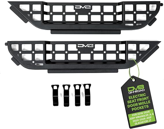 DV8 2mm Steel Jeep Door Pockets for 2018-2026 Wrangler JL