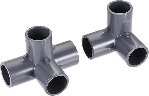 uxcell 3-Way Elbow PVC Fitting 20mm Socket 10Pcs 4 Way 20mm Tee PVC Fitting Elbow 10Pcs