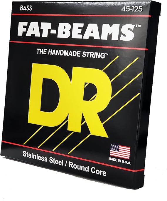 DR Strings FAT-BEAM Bass Guitar Strings (FB5-45), Silver