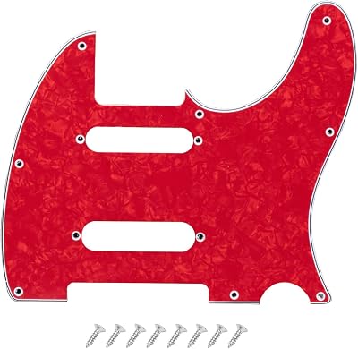 Pro 8 Holes SS Guitar Tele Pickguard for USAMexico Fender Deluxe Nashville Telecaster Electric Guitar, Red Pearl, 4ply.