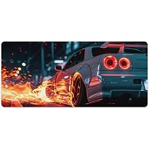 JDM Car R34 Large Gaming Mouse Pad Non-Slip Rubber Base Desk Mat Computer Accessories for Office & Gaming Setups 40x90cm