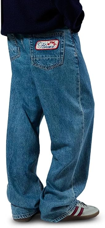 PacSun Men's Dylan Baggy Jeans Florence Patch Medium Blue Size 31W 32L